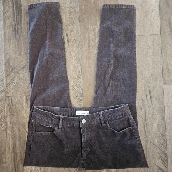 LOFT Dark Gray Curvy Skinny Corduroy Pants - Size 30/10P - Picture 2 of 9